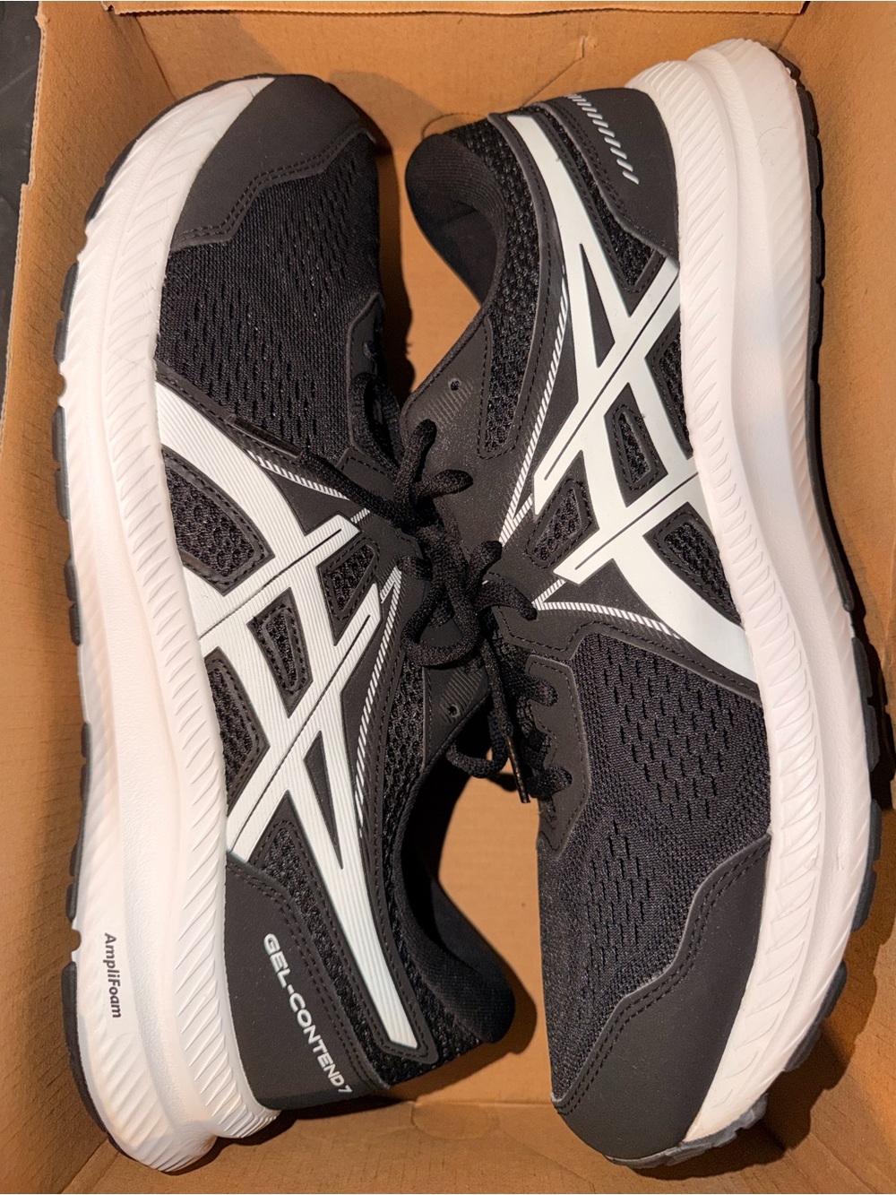 Asics Black and White GEL-Contend Running Shoes